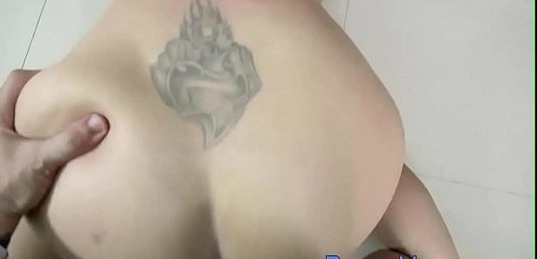  Tattooed blonde milf with small tits